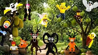 Catching 99 Nights in the Forest Toys Inside the Fruit Garden | Alien, Dino, Koala Toys 👀