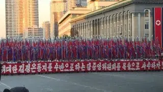 Mass rally in Pyongyang in support of leader Kim Jong-Un