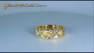 Tri-color 10K Black Hills Gold Ladies Diamond Ring by Mt. Rushmore