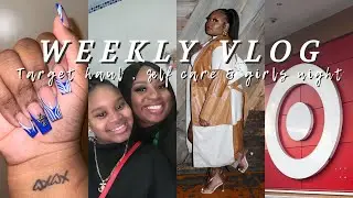 WEEKLY VLOG : TARGET HAUL, GIRLS NIGHT IN NYC , LAUNDRY DAY, BLOW DRIED MY 4C HAIR , NAILS & MORE