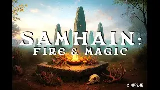 Samhain at the Standing Stones 🔥 | All Hallows&rsquo; Eve Ambience Film (Animated 4K) | Celtic Ritual Fire