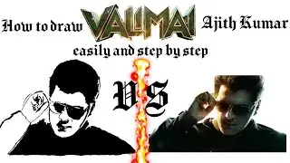 How to draw valimai Ajith Kumar easily and step by step | Pudhu Siragu