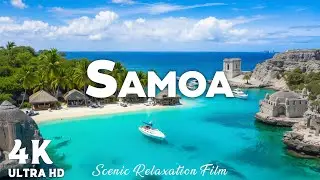 Relaxing Samoa 4K🌊Ocean Waves & Calming Piano Music&ndash;Peaceful Pacific Island Escape for Stress Relief