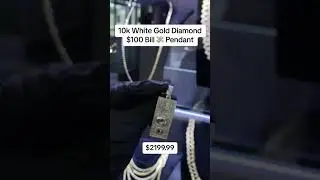 10K White Gold & Diamond $100 Bill Pendant by Ijaz Jewelers #goldpendants #diamondpendant