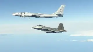 F-22 Raptor Fighter Jets Intercept Russian TU-95 