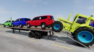 Flatbed Truck McQueen | Transportation with Truck - Pothole vs Car # | BeamNG.Drive Gameplay