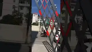 swing arm barrier gate, in installation