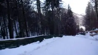 Down the Rodelbahn/sledge run at Hotel Kramerhof, Kirchdorf, Tirol, Austria