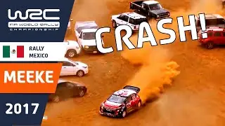 MEEKE Car Park Rally CRASH and WIN! - Rally Mexico 2017 - Citro&euml;n C3 WRC rally car