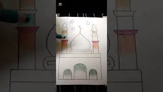 How to draw beautiful mosque with uniqe pencil pure pencil art creative art #video #art #✍️✍️