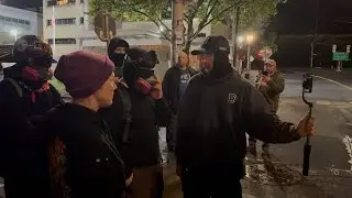 Протестующие устроили дебаты возле здания ICE в Портленде