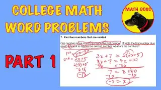 COLLEGE ALGEBRA WORD PROBLEMS (Part 1)