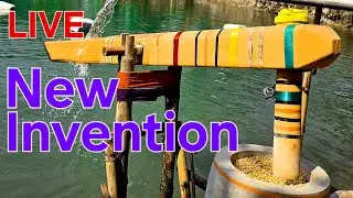 Amazing Village Innovation | Water Powered Corn Grinder | Live