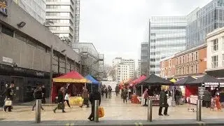 Walking around the Street Food Stalls of Lyric Square Market, Hammersmith Broadway, London   28th Ma