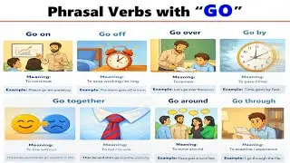 Фразовые глаголы с GO: Go in, Go out, Go on, Go off, Go for, Go over, Go away, Go by, Go under