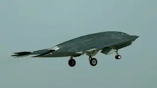 Footage of GJ-11 'Sharp Sword' stealth UCAV formation flying during PLAAF 76th anniversary
