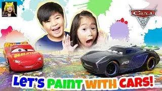 Color Painting With Lightning McQueen and Jackson Storm RC Toys