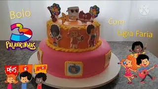 Bolo de 2 andares de 3 Palavrinhas - Com Ligia Faria