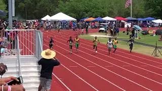 2019 Aiden Opore 100m Finals at 13.75 sec at V12 Invitational AAU Meet in Jacksonville, Florida