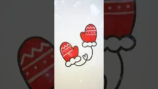How to draw cute Christmas mittens step by step🧤❄️