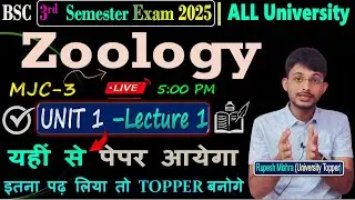 📚 B.Sc 3rd Semester Zoology Important Questions 2025 | Zoology 3rd Semester | पूरे सिलेबस को समझिए ✅
