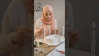 Miniature Mosque Model Using Cardboard & Wood 🕌🕋🥰#shorts