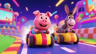 Piggy & Donkey Race 2! 🐷🐴 Fast Track Fun for Kids | Animal Race Adventure