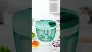 Handy Vegetable Chopper with 3 Stainless Steel Blades &ndash; Quick Cutter, Pull String
