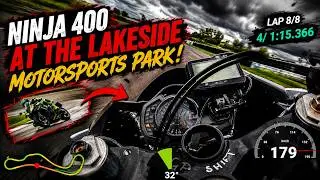Kawasaki Ninja 400 race bike | Lakeside Raceway ride day | March 2024