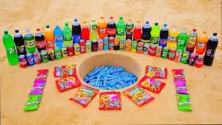 Самые Популярные Газировки vs Популярные конфеты! Фанта, Кола, Пепси, Спрайт vs Ментос под Землей!