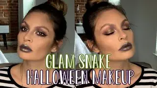 Glam Snake Halloween Makeup | Reptile Glam Tutorial | Victoria Ashley Vlogtober