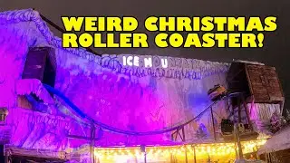 Weird WTF Christmas Spinning Roller Coaster POV Ice Mountain Hyde Park Winter Wonderland London UK