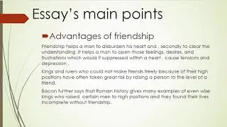 Main points of essay 