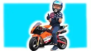 Funny Lev Pretend Play with Power Wheel MotorBike | Мотоциклы для Детей Сборник Видео