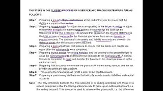 Grade 8 - 12 Accounting - Steps in the closing process