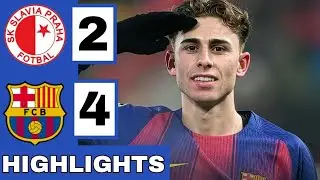 How Barcelona's Foward Punished Slavia Prague | Fermin• Olmo• Lewandowski•
