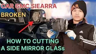 GMC SIEARRA how to cutting a side mirror glass very easy #ytshortsvideo #youtubeshorts #automobail 