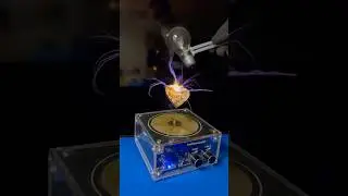 Bulb light and hot heart ❤️ Music tesla coil experiment #shorts
