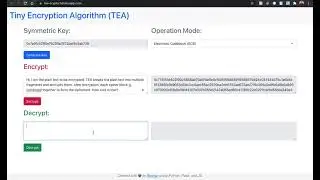Tiny Encryption Algorithm (TEA) in ECB & CBC mode