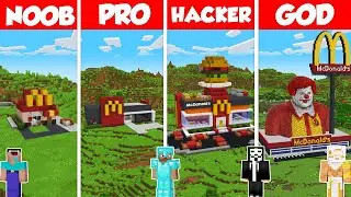McDonald&rsquo;s Restaurant Build Battle Challenge - Noob vs Pro vs Hacker vs God - Minecraft Animation