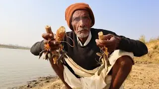 Fishing World Grandpa is fishing in the Ajay River in a new trick | new fishing trick Ajay river