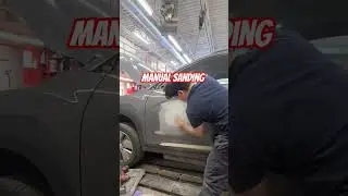 manual sanding, car/Auto body repair Denting and painting.  #auto #car #automobile