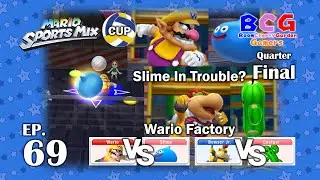 Mario Sports Mix Volleyball SS11 (Cup) EP 69 Wario Factory,Wario-Slime,Bowser Jr. VS Cactuar