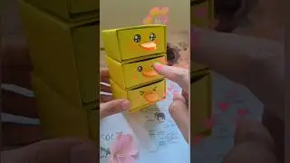 Mini Paper Duck Drawer Organizer 🐥 Easy Origami Craft #shorts #art #craft #diy #creative