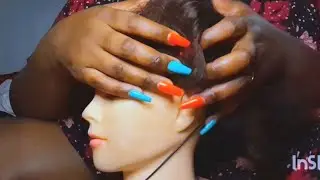 super relaxing ASMR hair scratching and bubble gum cracking