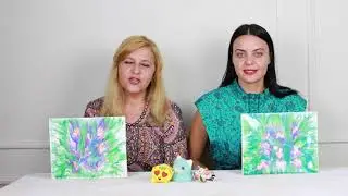 Acrylic Art .Beautiful Flowers using Print Technique + Small Gallery by Magic Cat. (7)