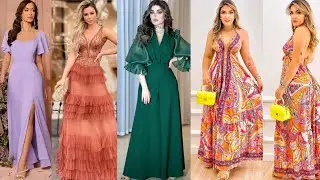BELLOS VESTIDOS LARGOS DE MODA EN DIFERENTES COLORES Y ESTAMPADOS