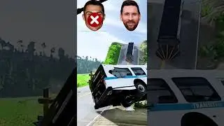 Funny Cars Crossing Bollard Pothole vs Car #000 - BeamNG.Drive