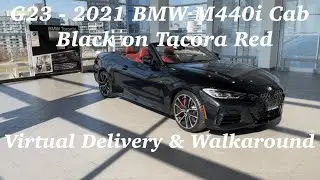 G23 - Виртуальная доставка и осмотр кабриолета BMW M440i 2021 года в салоне Tacora Red Leather Sa...