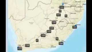 Simio GIS Demo - Trucks delivering goods from factory to port
